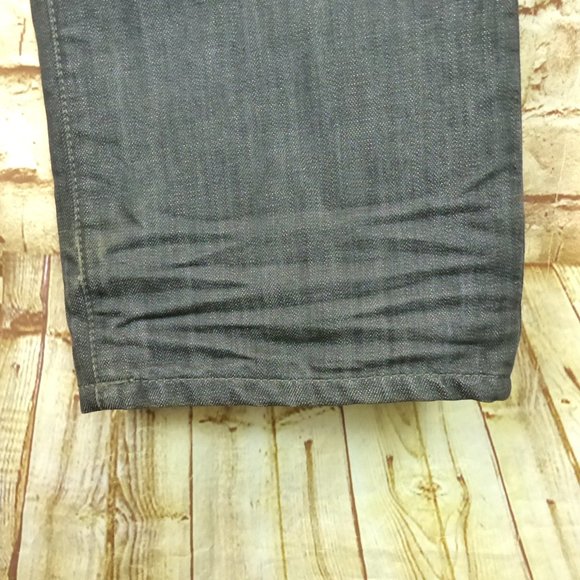 Express Jeans Mens 32X30 Gray Blake Loose Fit Boot Cut Whiskers Cotton Blend - Picture 7 of 15